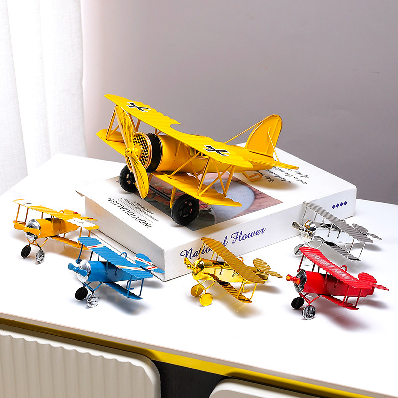 Vintage Collectible Ornaments - Modèle d'avion vintage en métal, ornement