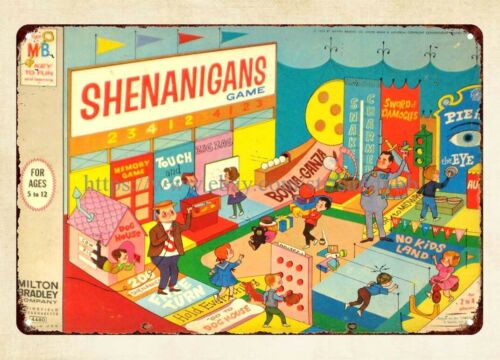 Vintage Collectibles Store - Panneau en métal vintage Shenanigans Board