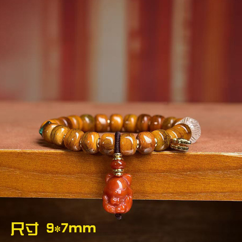 Vintage Collectible Glass - Bracelet en perles d'os de Yak