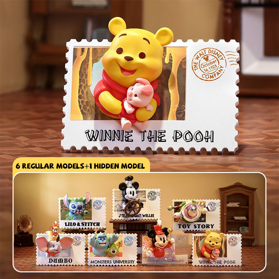 Vintage Disney Collectible - MINISO Disney Blind Box Série Timbres