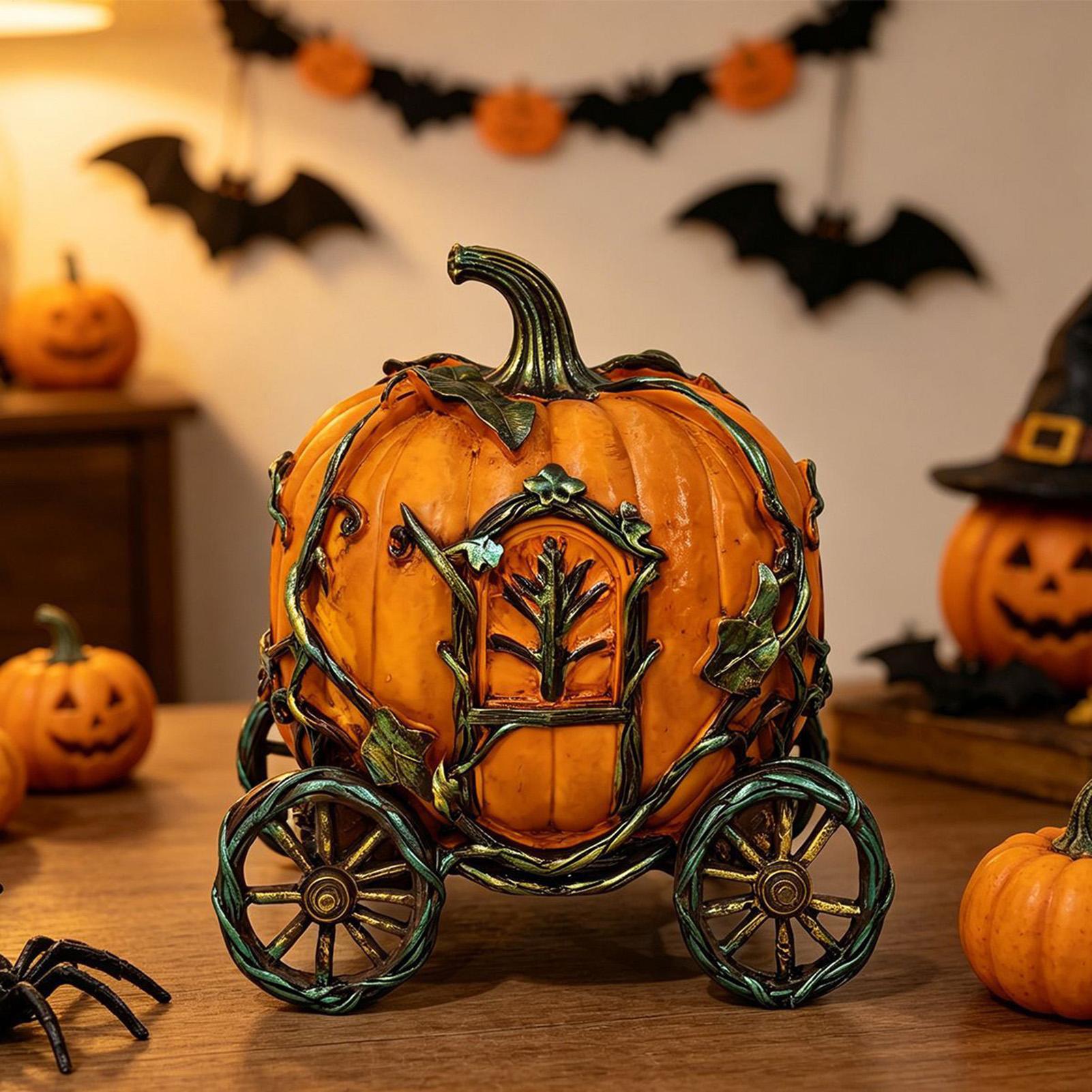 Vintage Fairy Figurines Collectible - Décoration de citrouille d'Halloween, figurines de